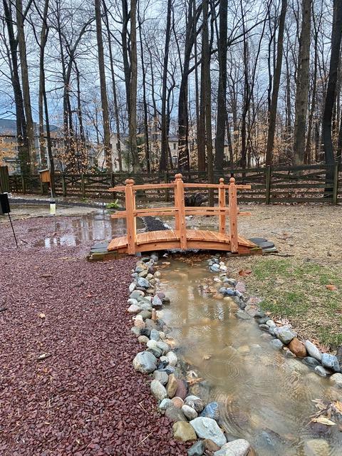 10ft long double post and rail cedar bridge