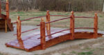 10 foot cedar mortised rail garden bridge