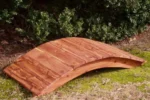 5-foot handcrafted cedar garden foot bridge for landscaping and pathways, made in the USA by Redwood Bridges.