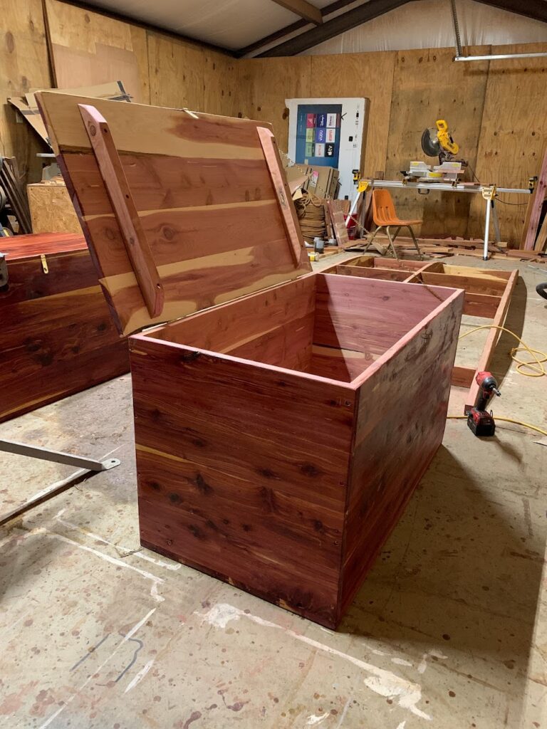 handcrafted cedar chest made from solid eastern red cedar