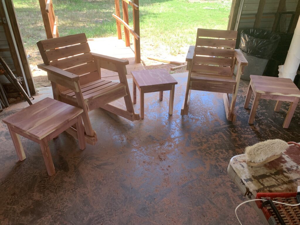 handcrafted cedar end tables made from eastern red cedar