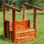 handcrafted cedar mobile home steps made from solid wood